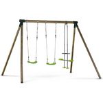 Habitat et Jardin Portique bois  Lana  - Avec 2 balançoires et 1 vis-à-vis.