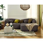 LISA DESIGN Charles - canapé d'angle droit 4 places en velours texturé. Coloris disponibles : Jaune, Orange, Noir, Gris, Beige, Bleu