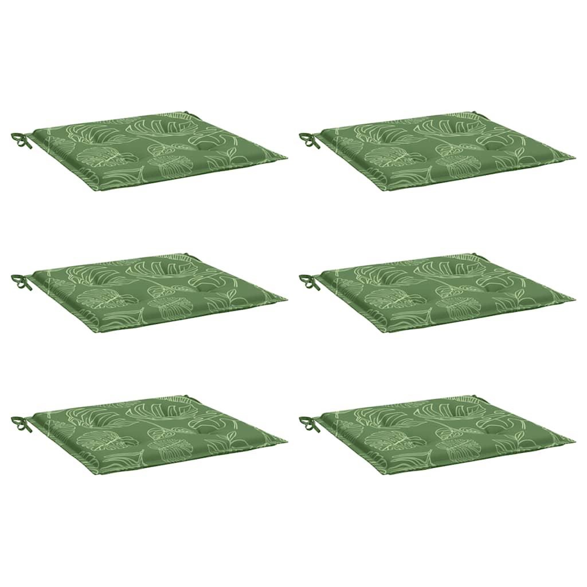 Voir la diapositive 3 : VIDAXL Coussins de chaise lot de 6 motif de feuilles 40x40x3 cm tissu