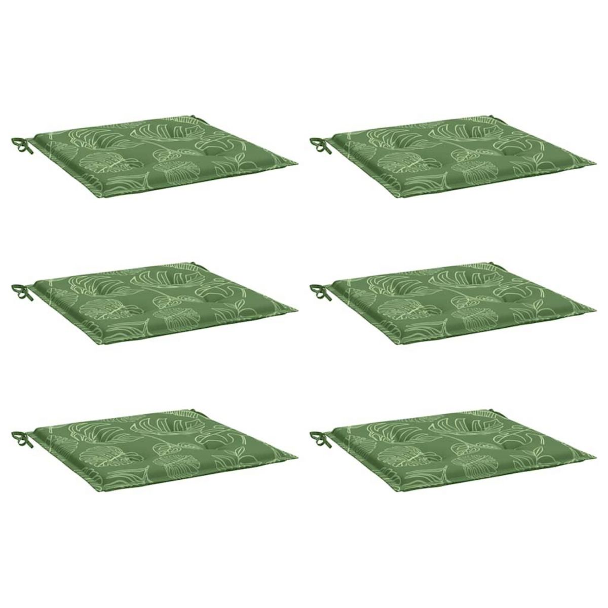VIDAXL Coussins de chaise lot de 6 motif de feuilles 40x40x3 cm tissu