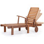 Voir la diapositive 2 : Habitat et Jardin Bain de soleil pliant en bois exotique  Tokyo  - Maple - Marron clair - Lot de 4