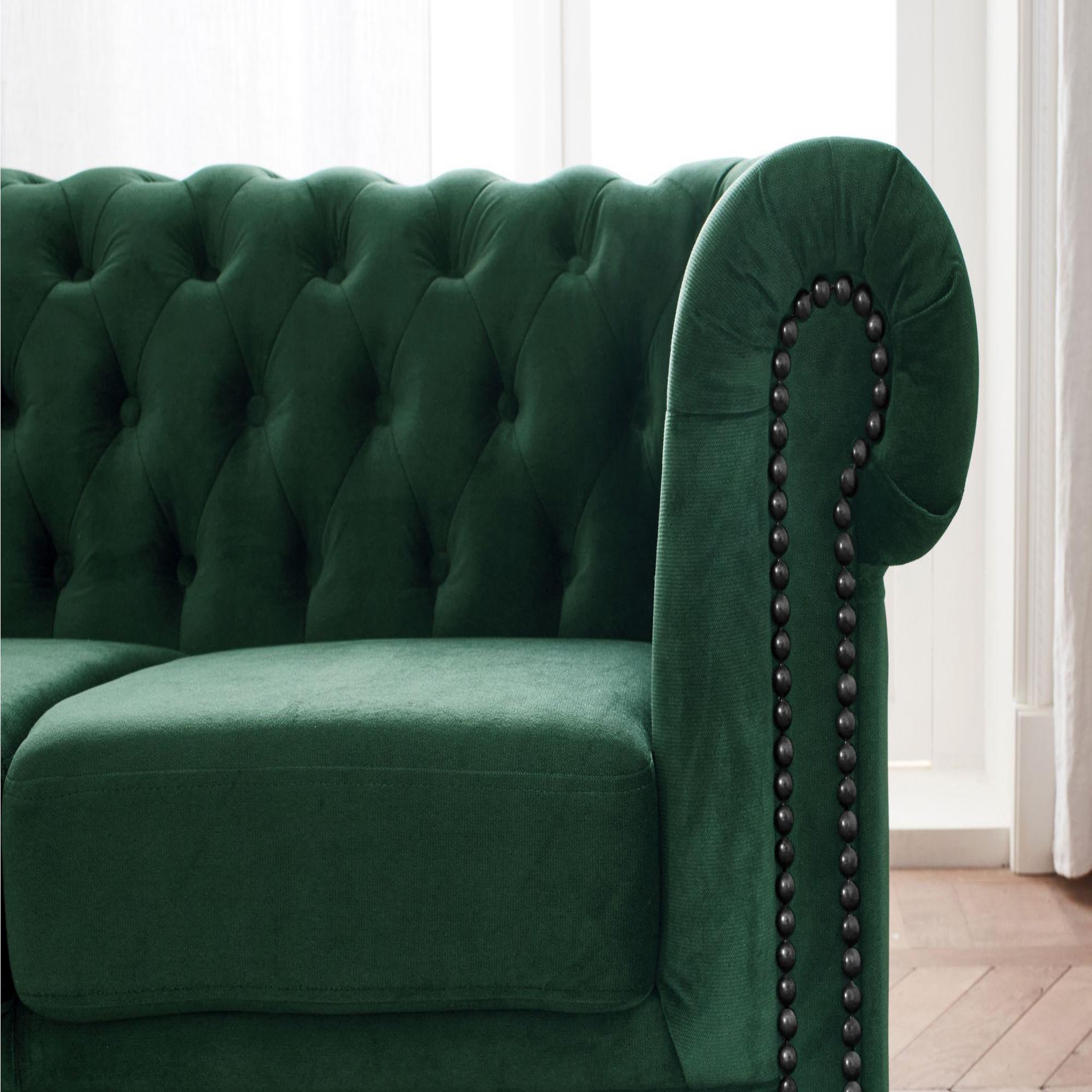 Voir la diapositive 3 : LISA DESIGN William - canapé chesterfield d'angle gauche - 4 places - en velours