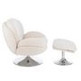 Voir la diapositive 3 : Paris Prix Fauteuil Relax & Repose-Pieds  Frosted  88cm Crème