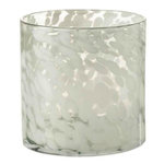 Paris Prix Photophore en Verre  Tâche  18cm Gris & Blanc