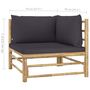 Voir la diapositive 6 : VIDAXL Salon de jardin 5 pcs avec coussins gris fonce bambou