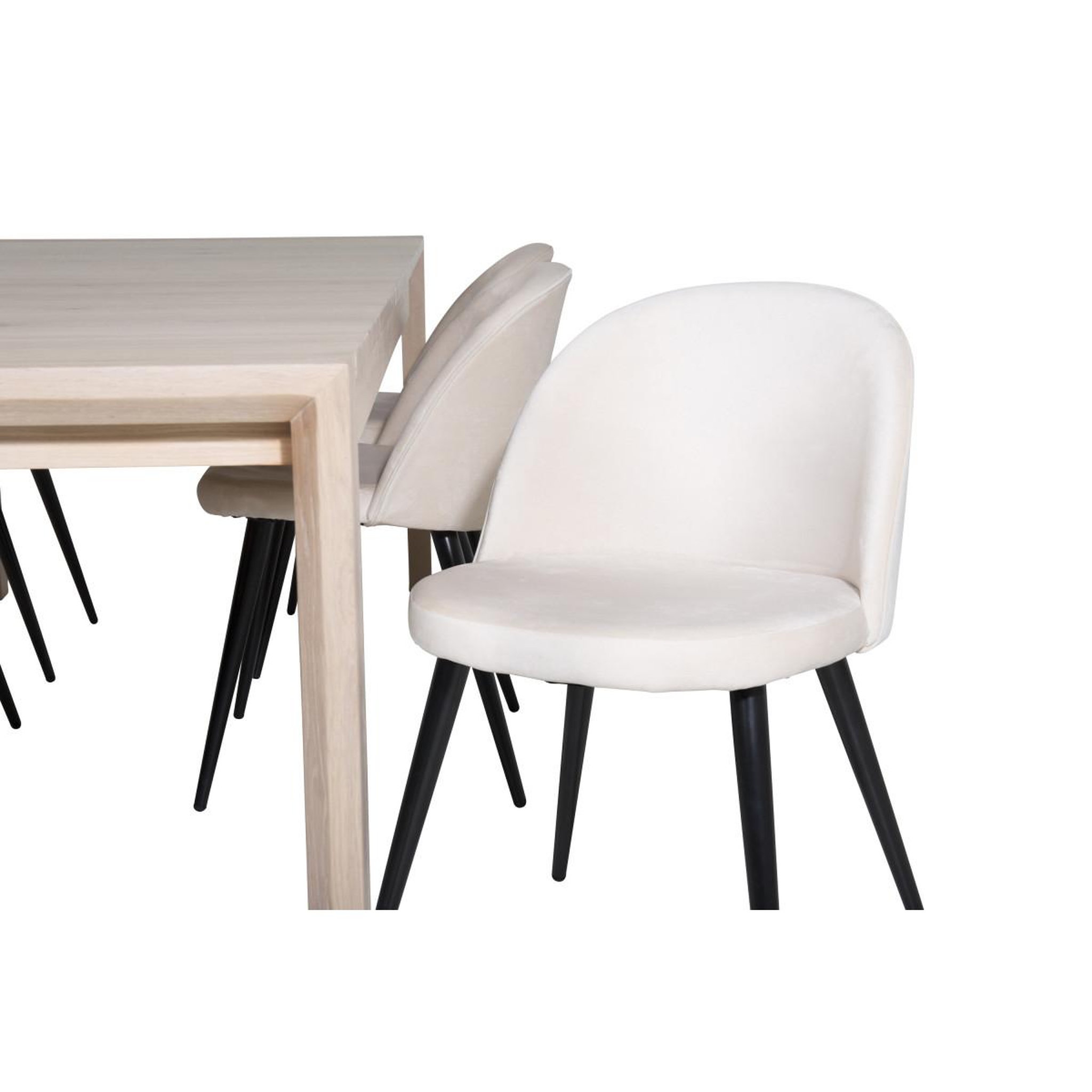 Voir la diapositive 3 : Paris Prix Ensemble table à manger extensible & 6 chaises  slider & velvet  170-250cm beige