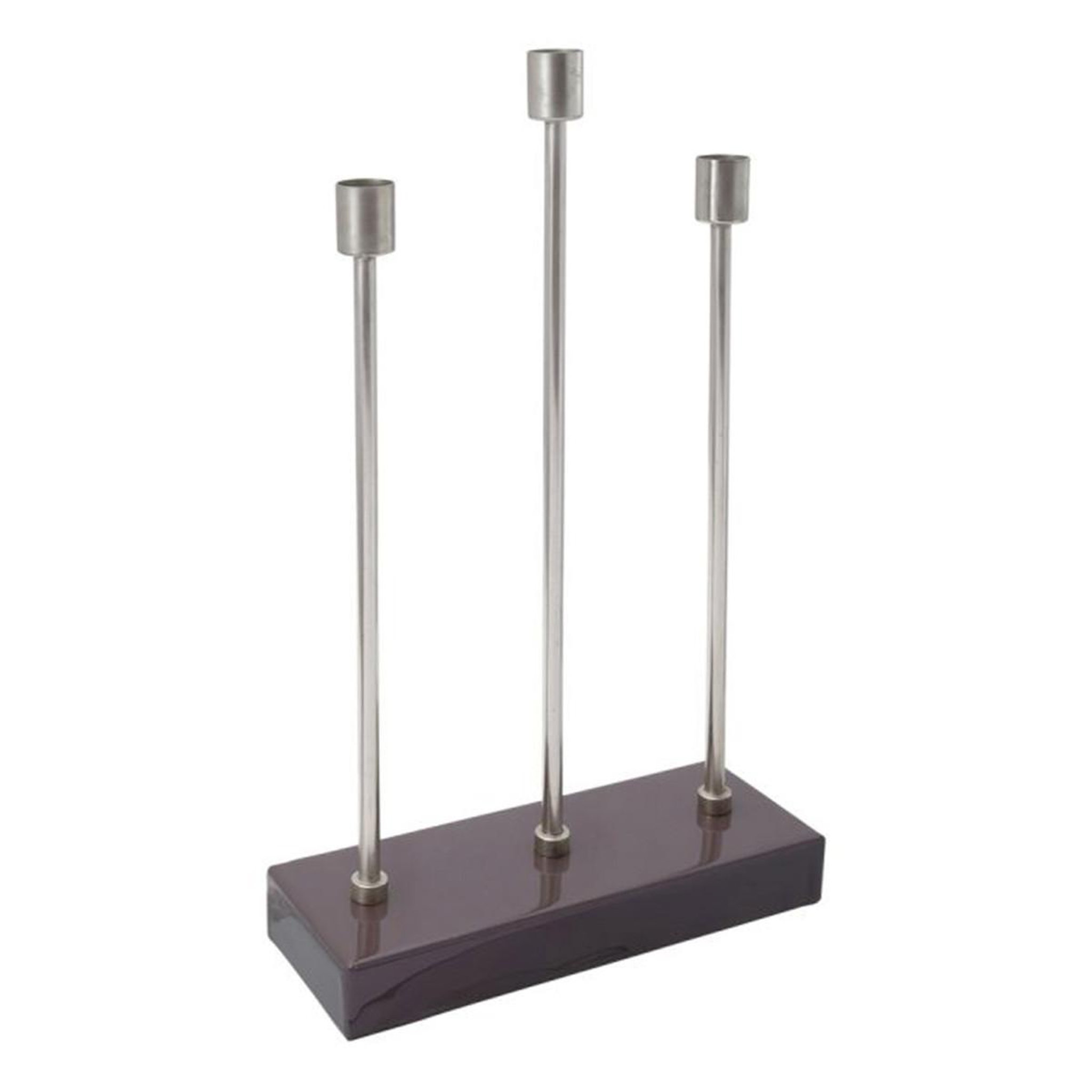 Paris Prix Bougeoir design en métal  isola  39cm violet & argent