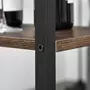 HOMCOM Ensemble table de bar 3 étagères 2 tabourets style industriel métal noir aspect vieux bois veinage