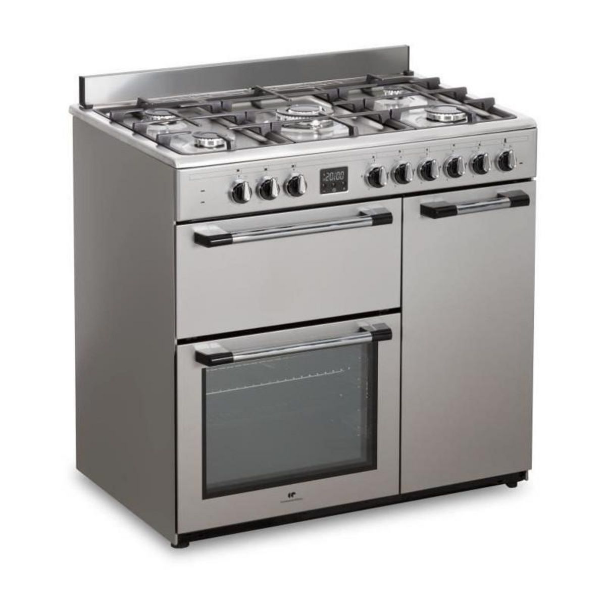CONTINENTAL EDISON Cuisiniere piano gaz 3 fours electriques CONTINENTAL EDISON CECP903FIX 5 feux - Inox - Largeur 90 cm
