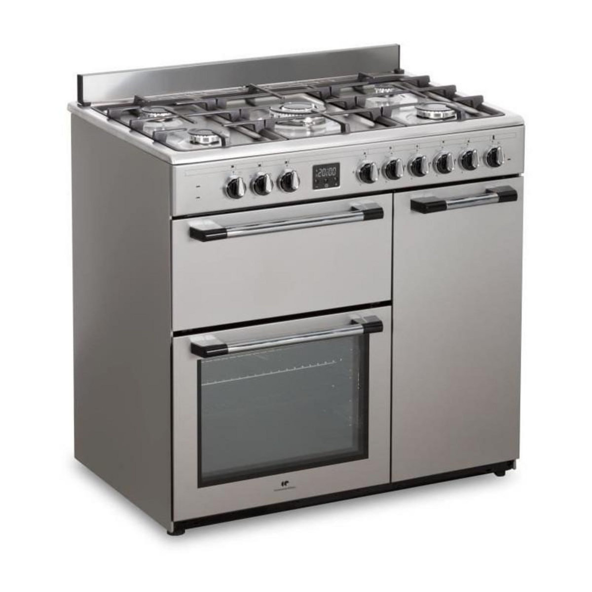 CONTINENTAL EDISON Cuisiniere piano gaz 3 fours electriques CONTINENTAL EDISON CECP903FIX 5 feux - Inox - Largeur 90 cm