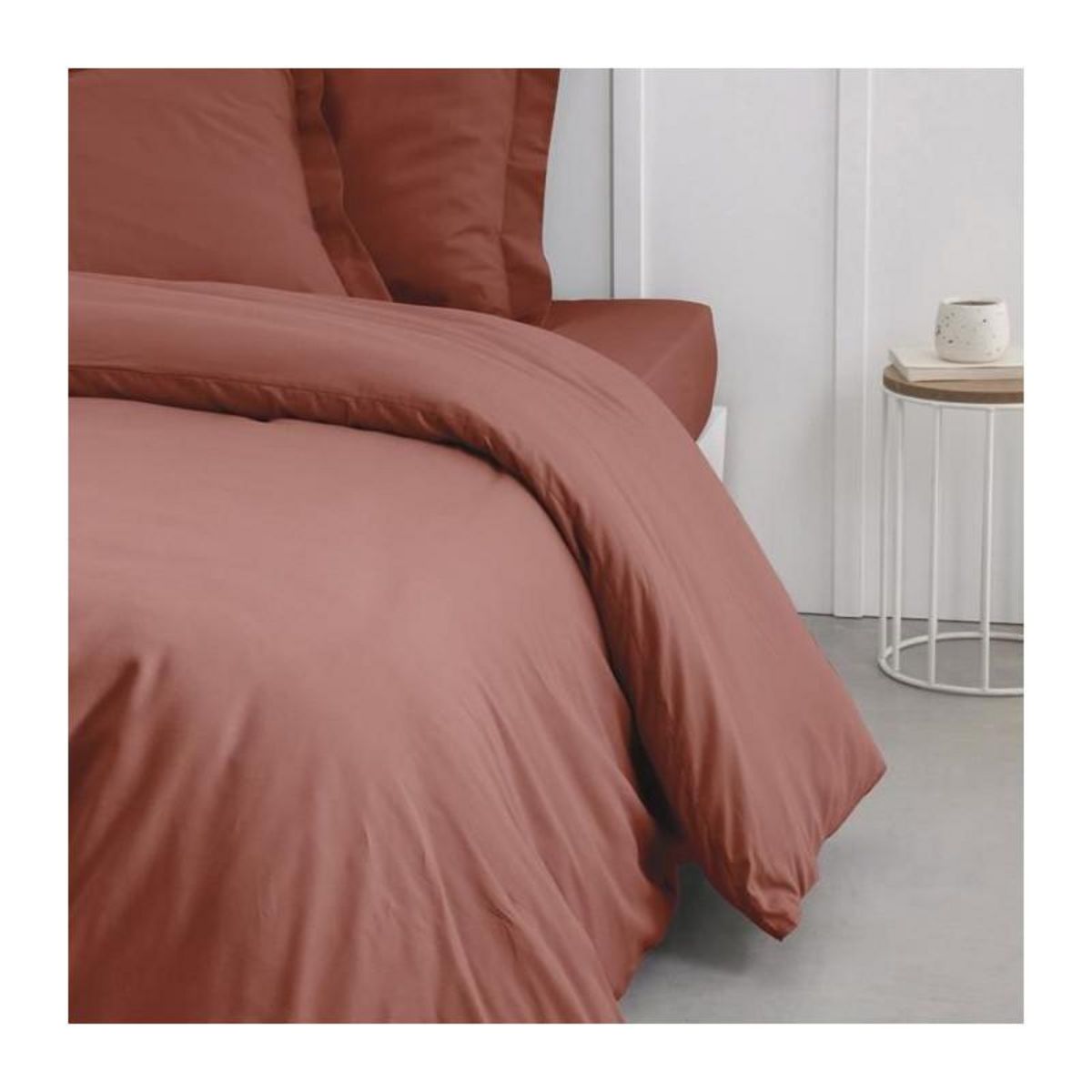 Today Housse de couette TODAY Essential - 240 x 260 cm - 2 personnes - 100% Coton uni - Terracotta