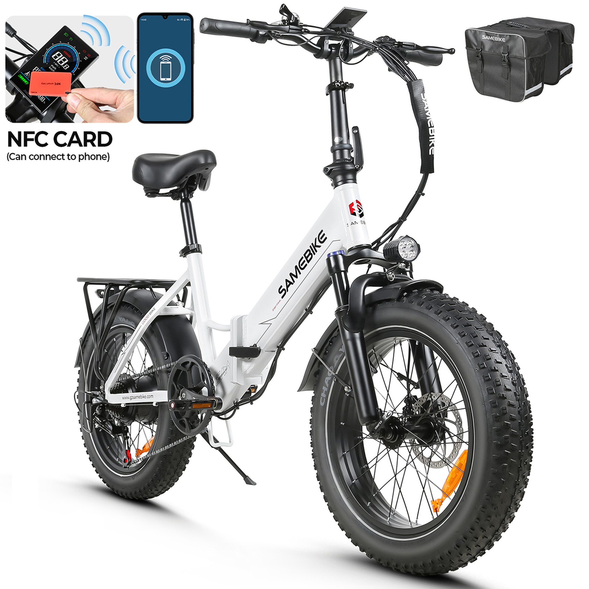 Voir la diapositive 6 : SAMEBIKE Vélo électrique pliant SAMEBIKE LOTDM200-II