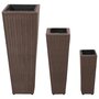 Voir la diapositive 2 : VIDAXL Lits sureleves de jardin 3 pcs Resine tressee Marron