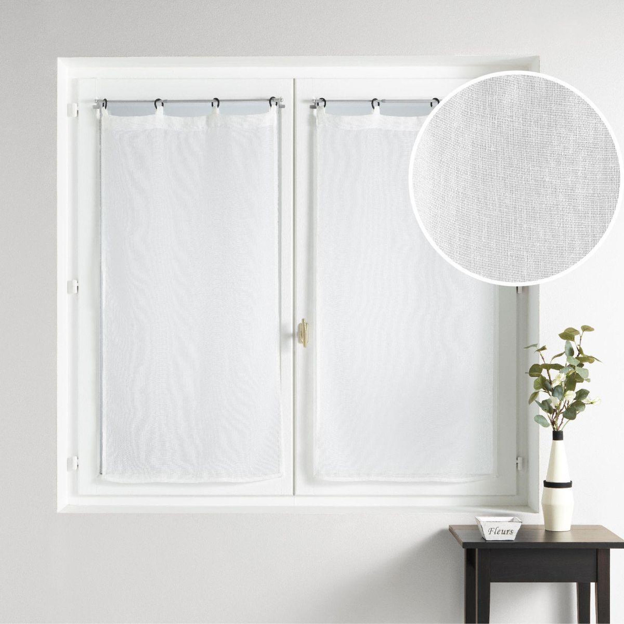 Voir la diapositive 4 : Douceur d'Intérieur Paire de voilages à œillets  davina  60x160cm blanc