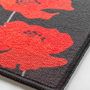 Voir la diapositive 3 : Paris Prix Tapis Déco Imprimé  Coquelicots  50x80cm Noir & Rouge