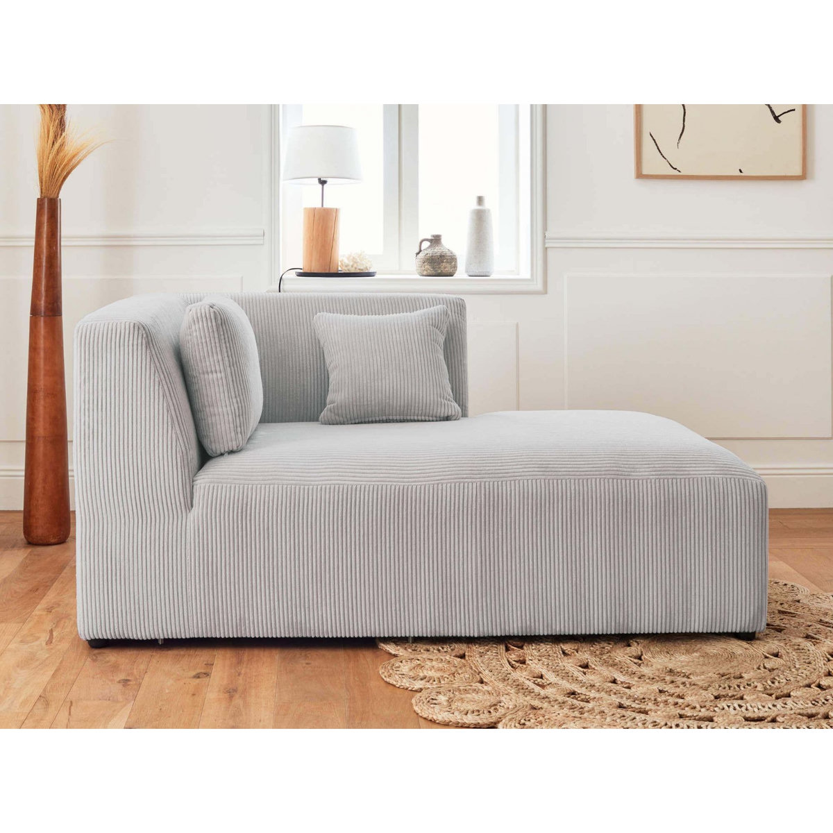 LISA DESIGN Victoire - canapé modulable d'angle droit - 5 places - en velours côtelé