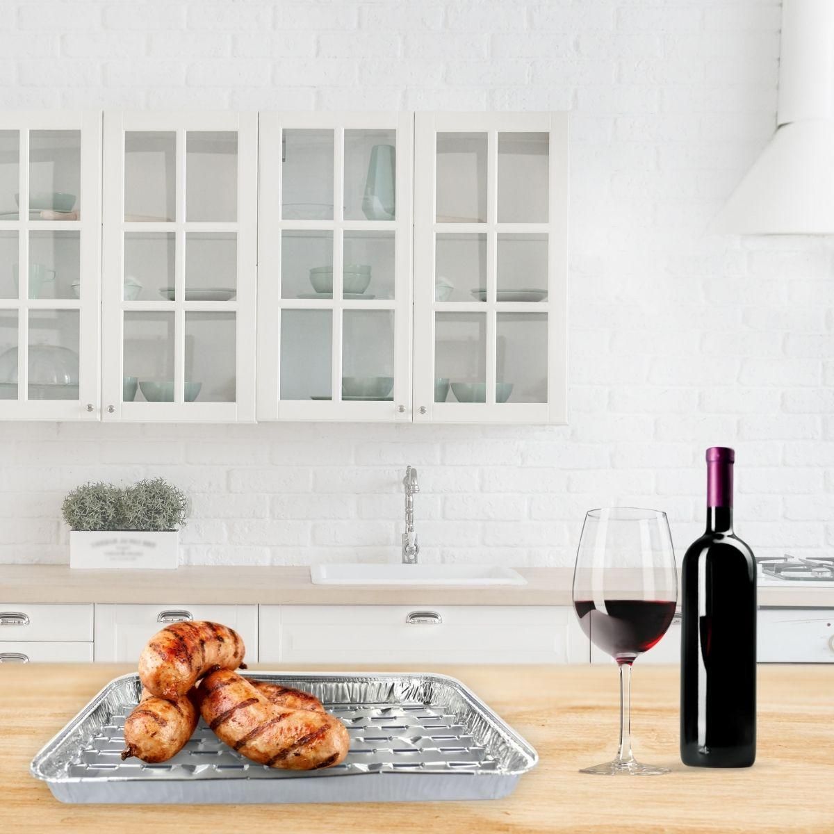 Fackelmann Lot de 20 barquettes en aluminium 34 x 23 cm Fackelmann