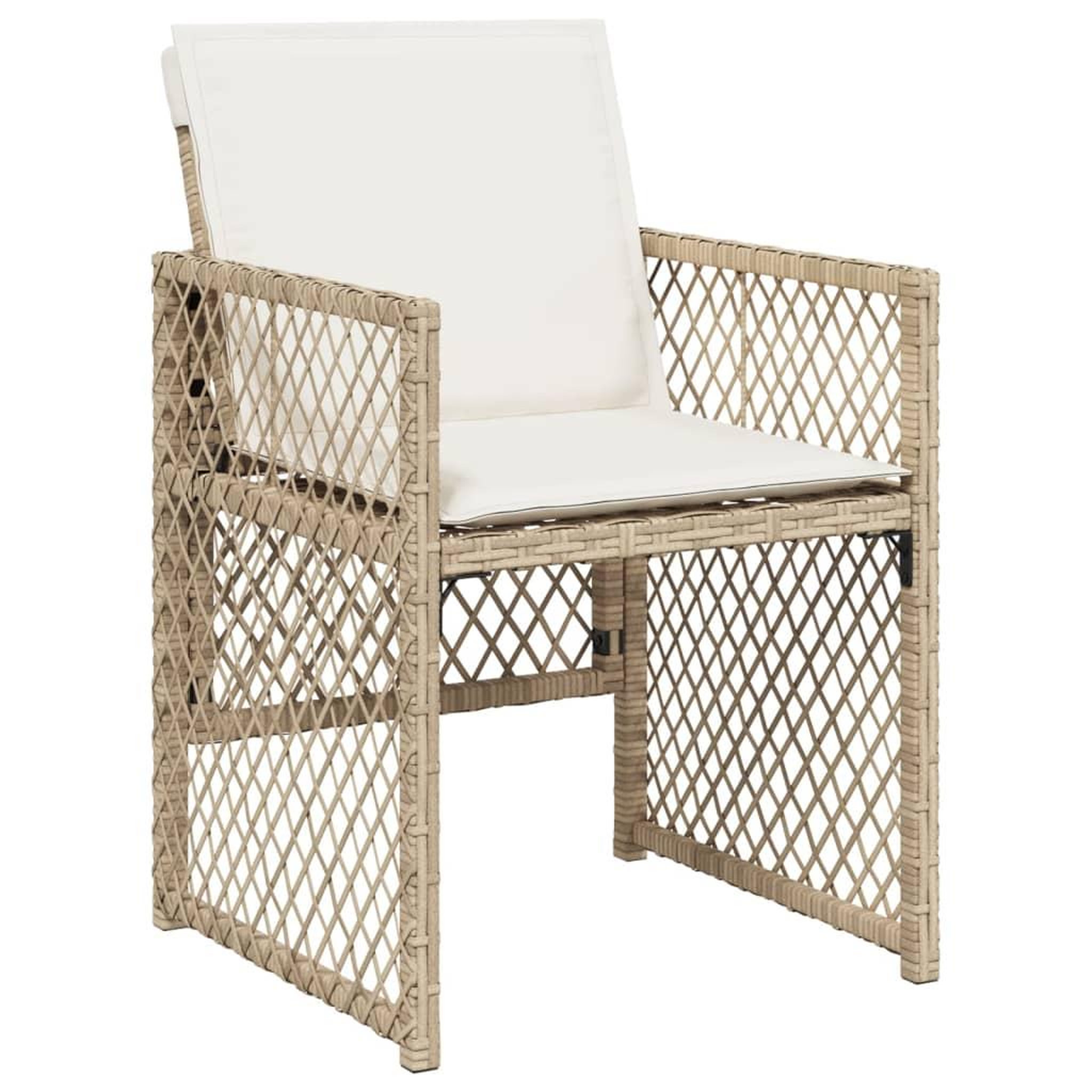 Voir la diapositive 4 : VIDAXL Ensemble a manger de jardin et coussins 9 pcs beige Poly rotin