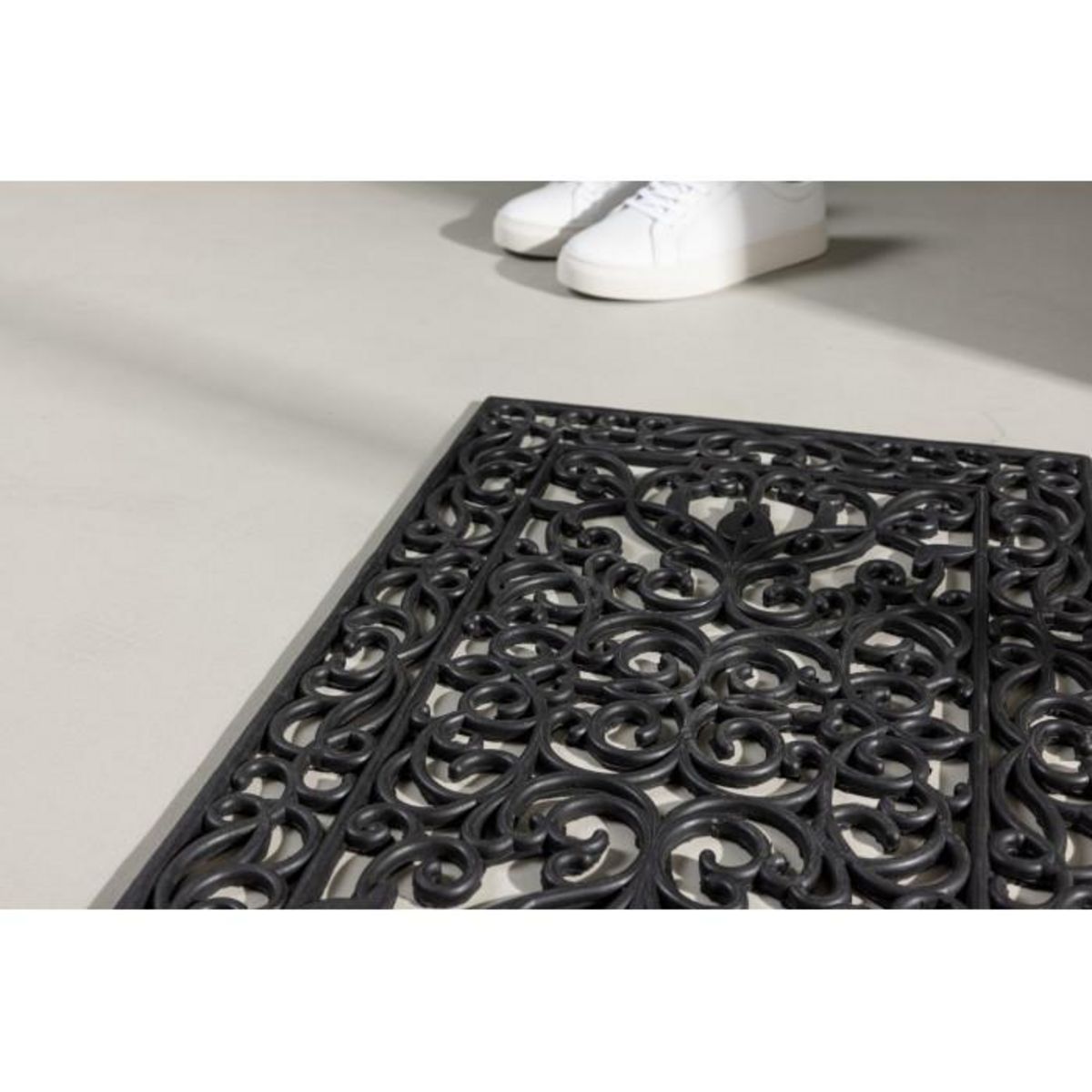 Paris Prix Paillasson Déco  Caoutchouc  45x75cm Noir