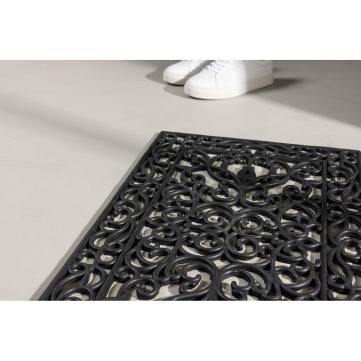 Paris Prix Paillasson Déco  Caoutchouc  45x75cm Noir