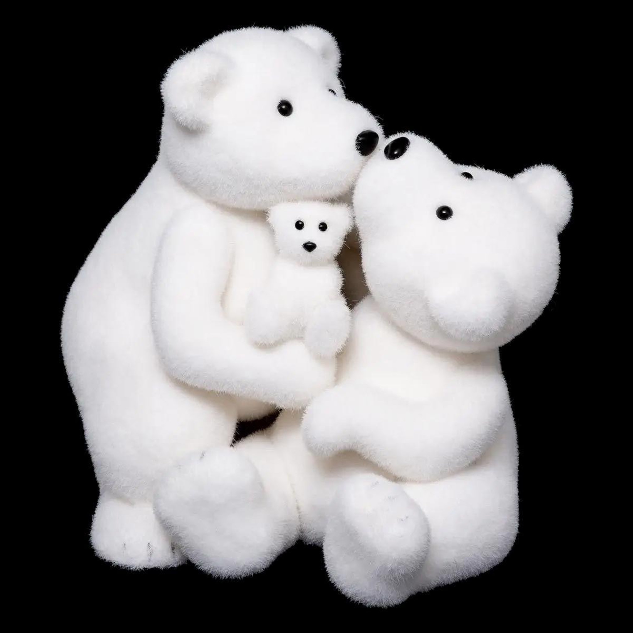 Voir la diapositive 2 : ATMOSPHERA Ours Bisou avec Bébé Déco  Manteau  40cm Blanc