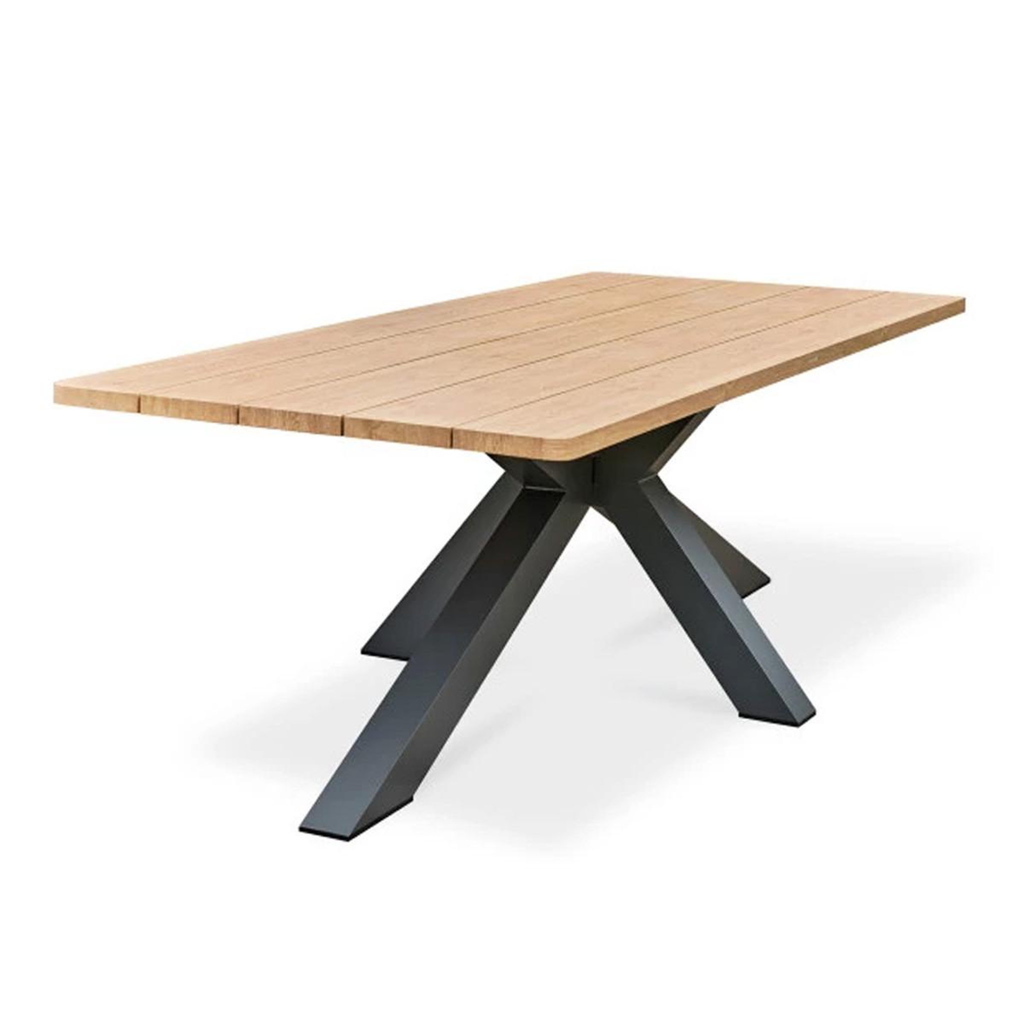 Paris Prix Table de jardin en métal  kelia  220cm anthracite & naturel