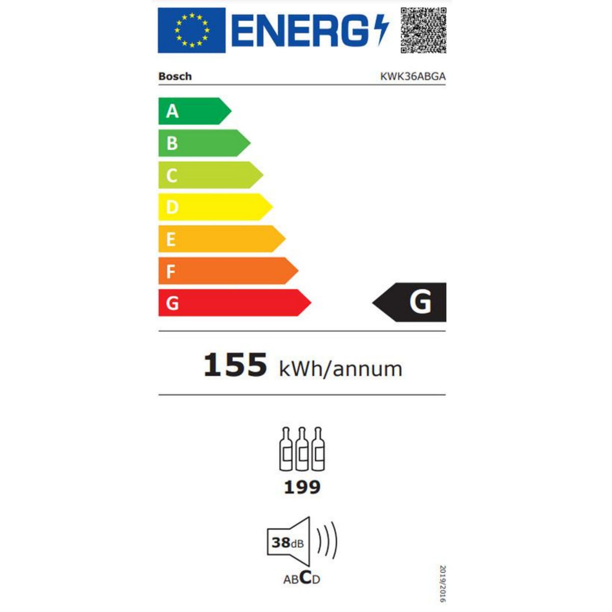 BOSCH Cave à vin 199 bouteilles double zone - kwk36abga