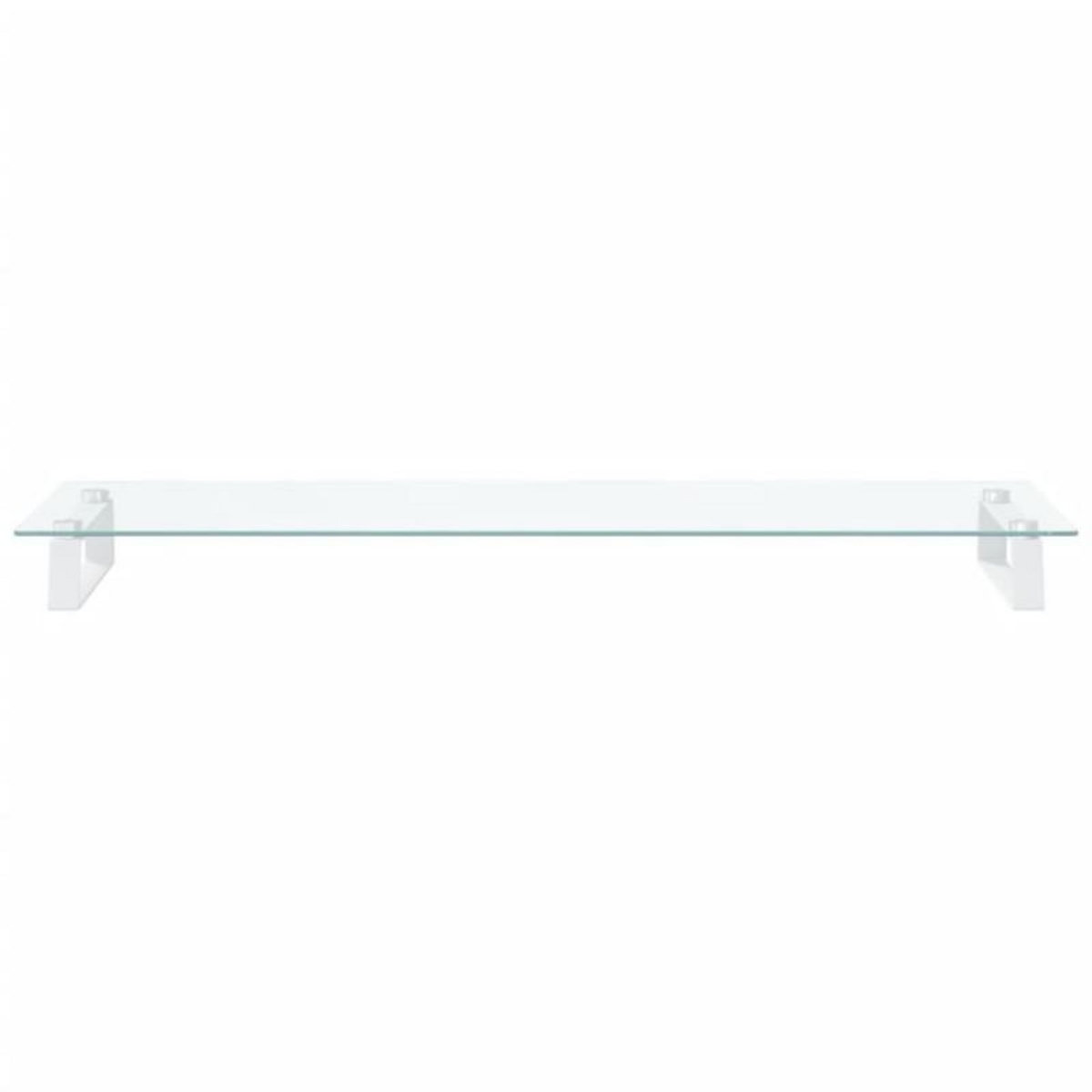 VIDAXL Support de moniteur blanc 100x35x8 cm verre trempé et métal