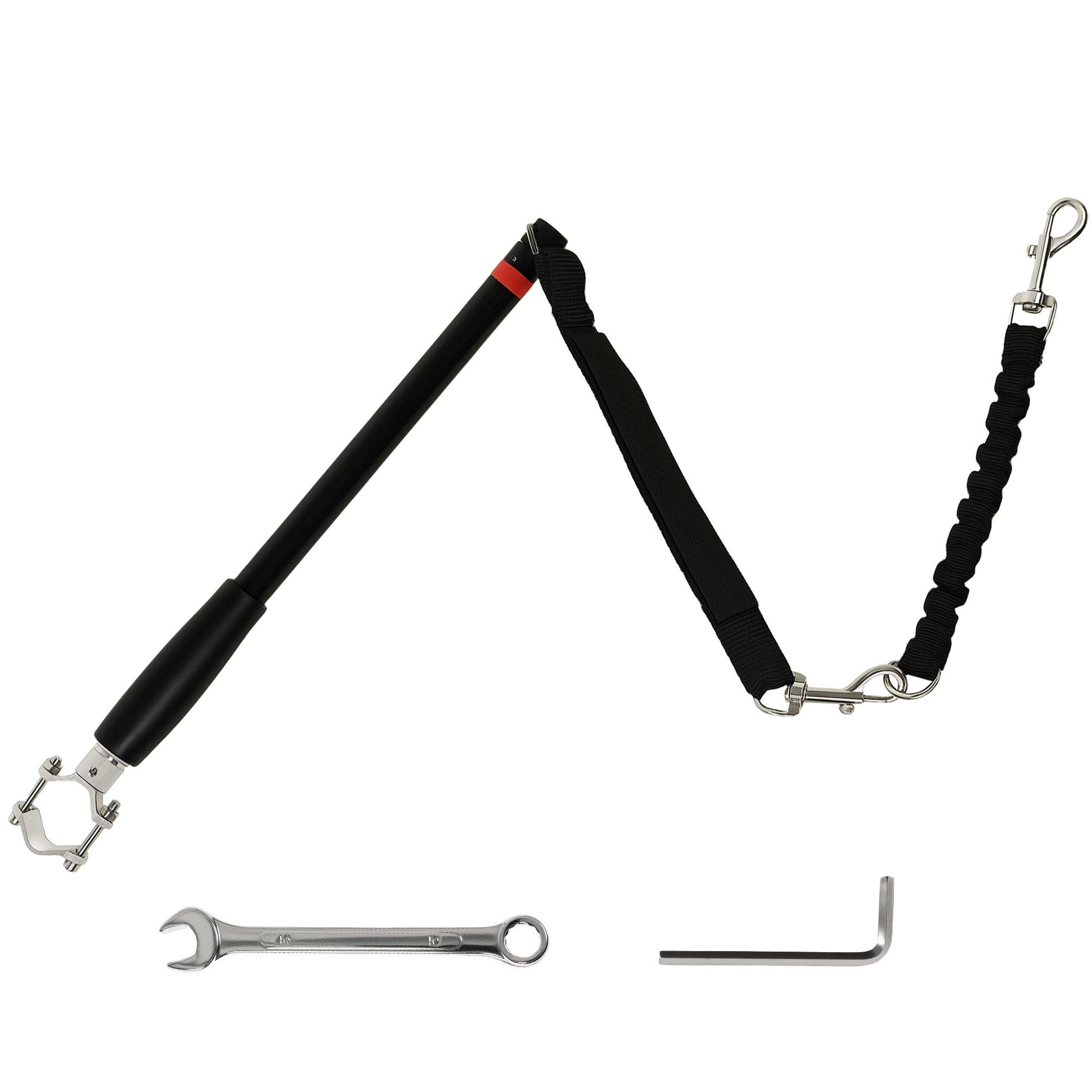 PAWHUT Laisse pour chien pour vélo 124 cm acier et polyester noir