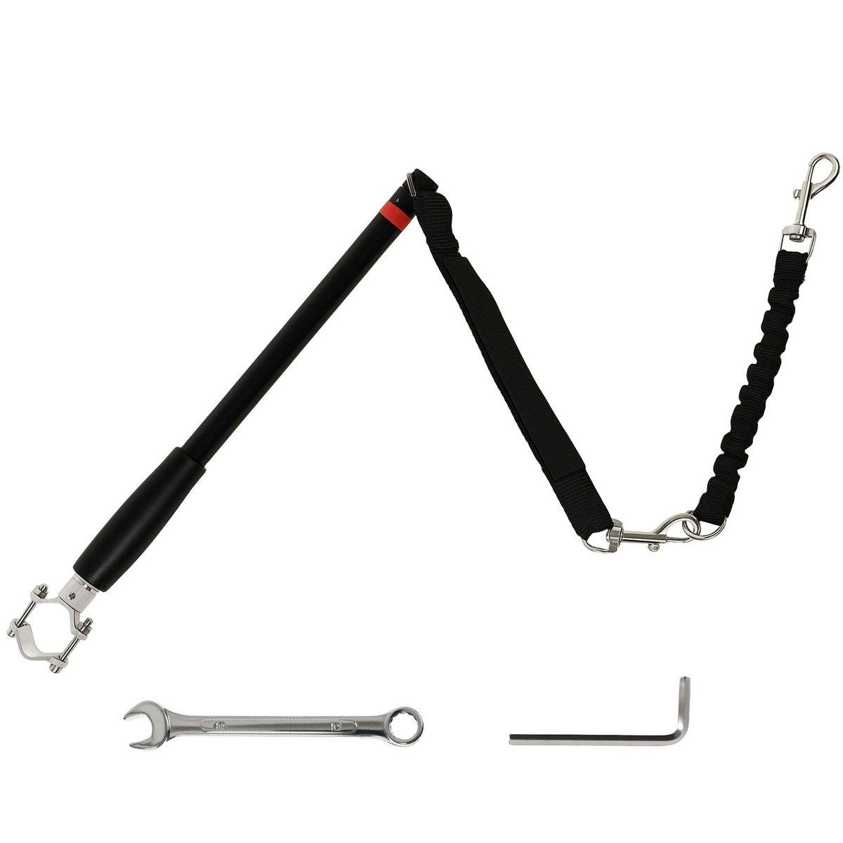 PAWHUT Laisse pour chien pour vélo 124 cm acier et polyester noir