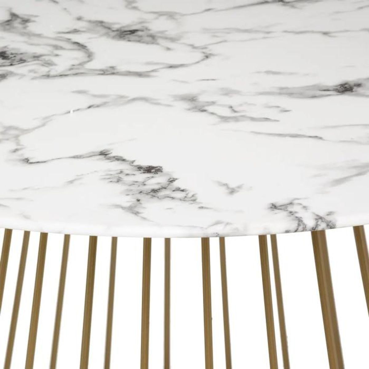 ATMOSPHERA Table à Manger Effet Marbre  Rayo  120cm Blanc