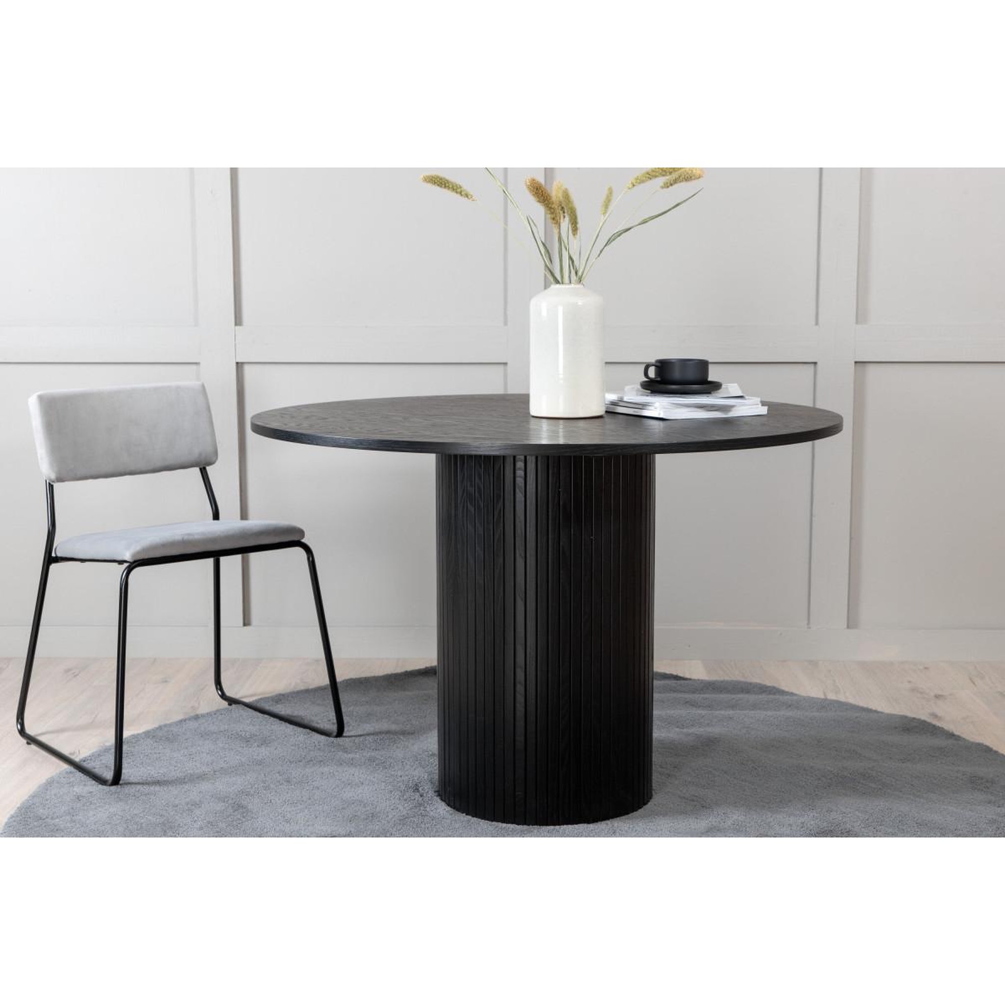 Voir la diapositive 6 : Paris Prix Table à manger ronde  bianca  110cm noir