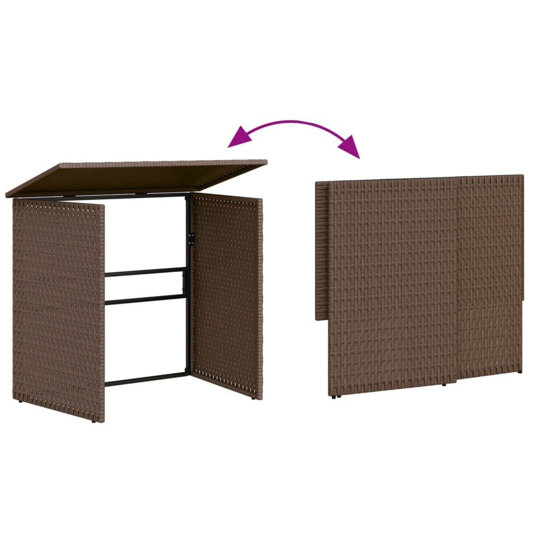 Voir la diapositive 5 : VIDAXL Canape de jardin avec table et coussins en forme de L marron