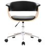 Voir la diapositive 3 : VIDAXL Chaise pivotante de bureau Noir Bois courbe et similicuir