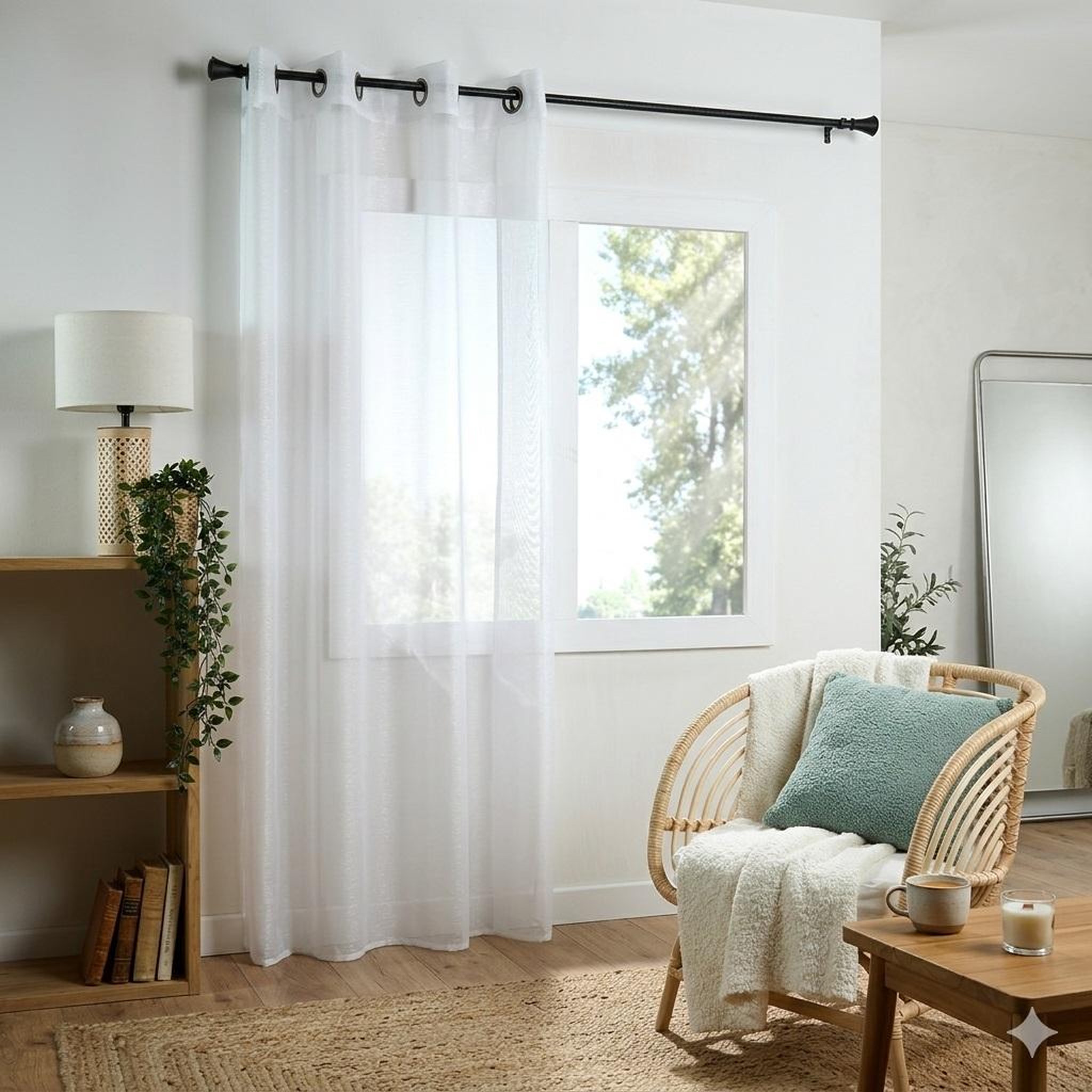 Voir la diapositive 2 : Eden Voilage a oeillets linwood design et moderne