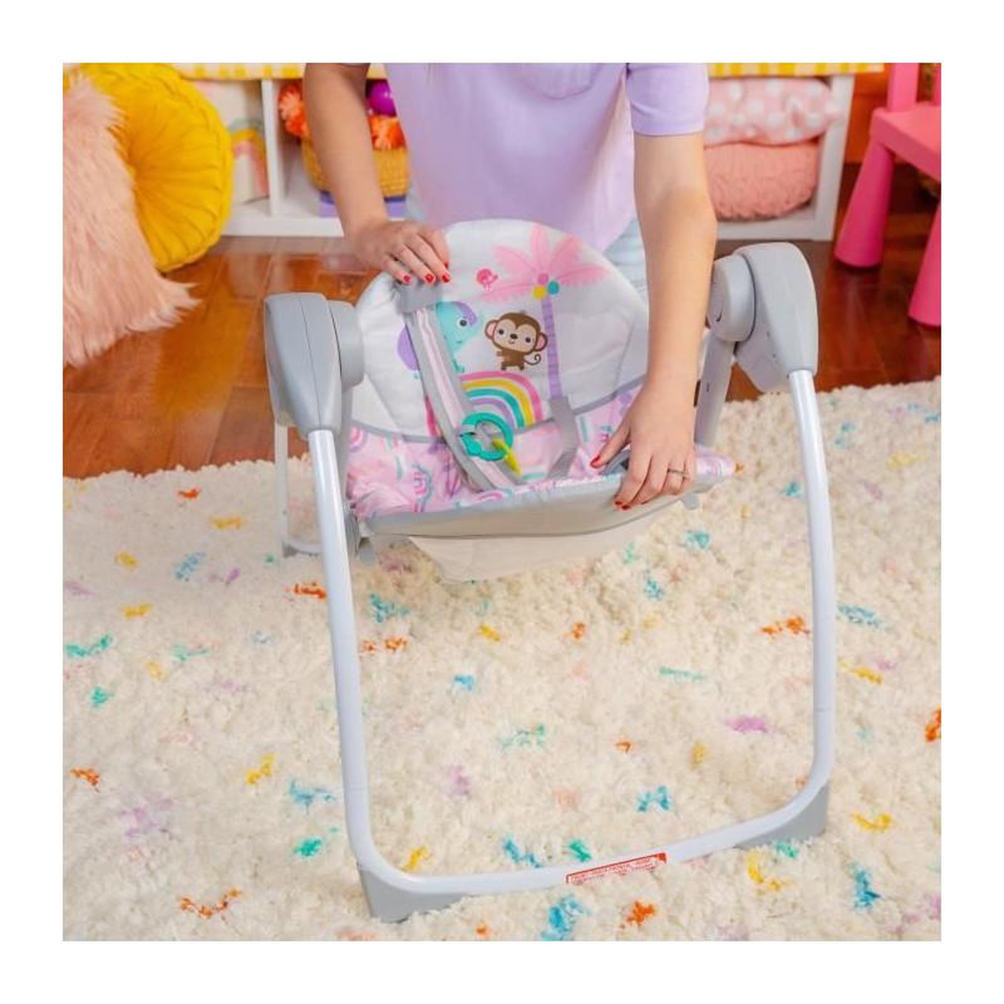 Voir la diapositive 4 : Bright Starts BRIGHT STARTS Balancelle bébé pink paradise, léger et pliable, des la naissance