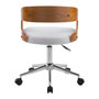 Voir la diapositive 2 : Rendez vous déco Chaise de bureau pivotante et réglable en bois et tissu gris-Louis