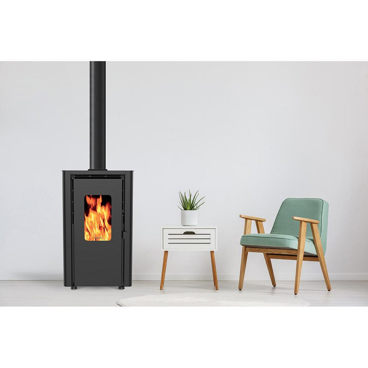 Supra Poêle à granulés de bois 6.1kw blanc - orphee 6 blanc