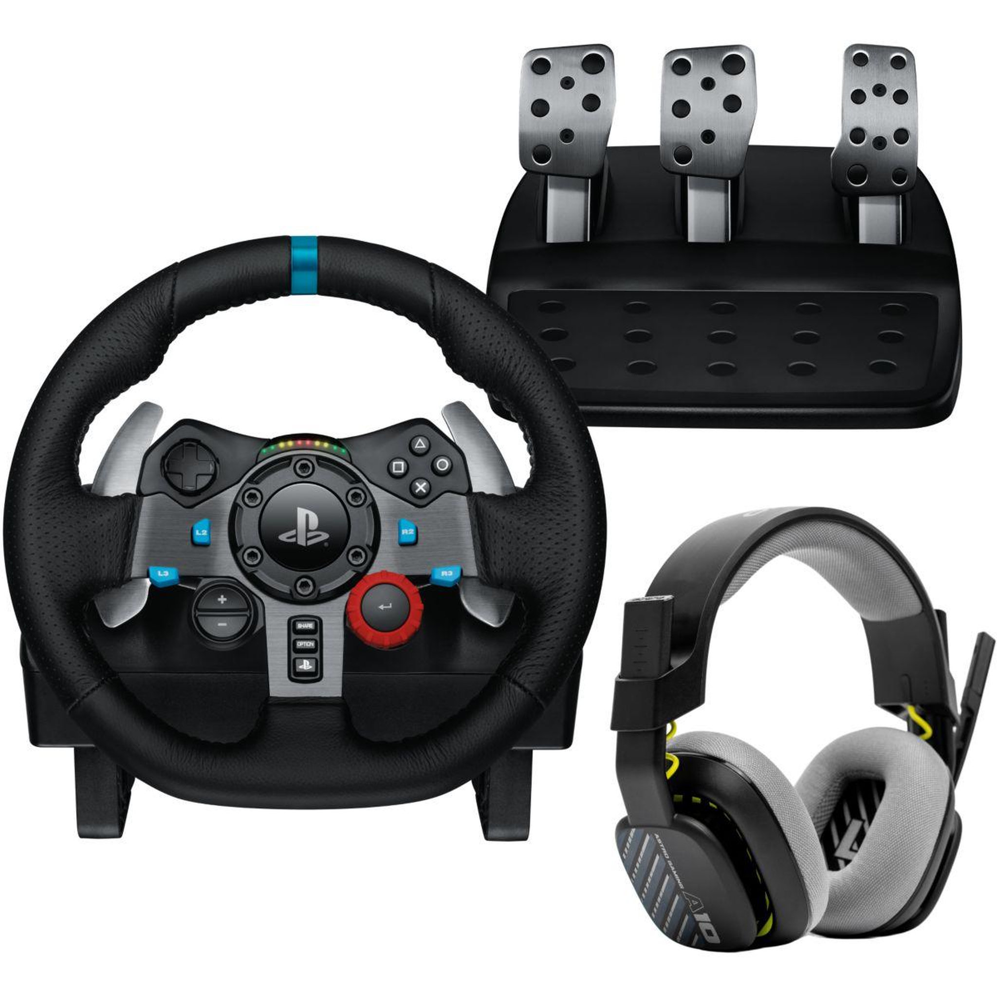 Voir la diapositive 1 : Logitech Volant + pédalier volant g29 + casque astro a10