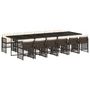 Voir la diapositive 2 : VIDAXL Ensemble a manger de jardin avec coussins 13 pcs marron rotin