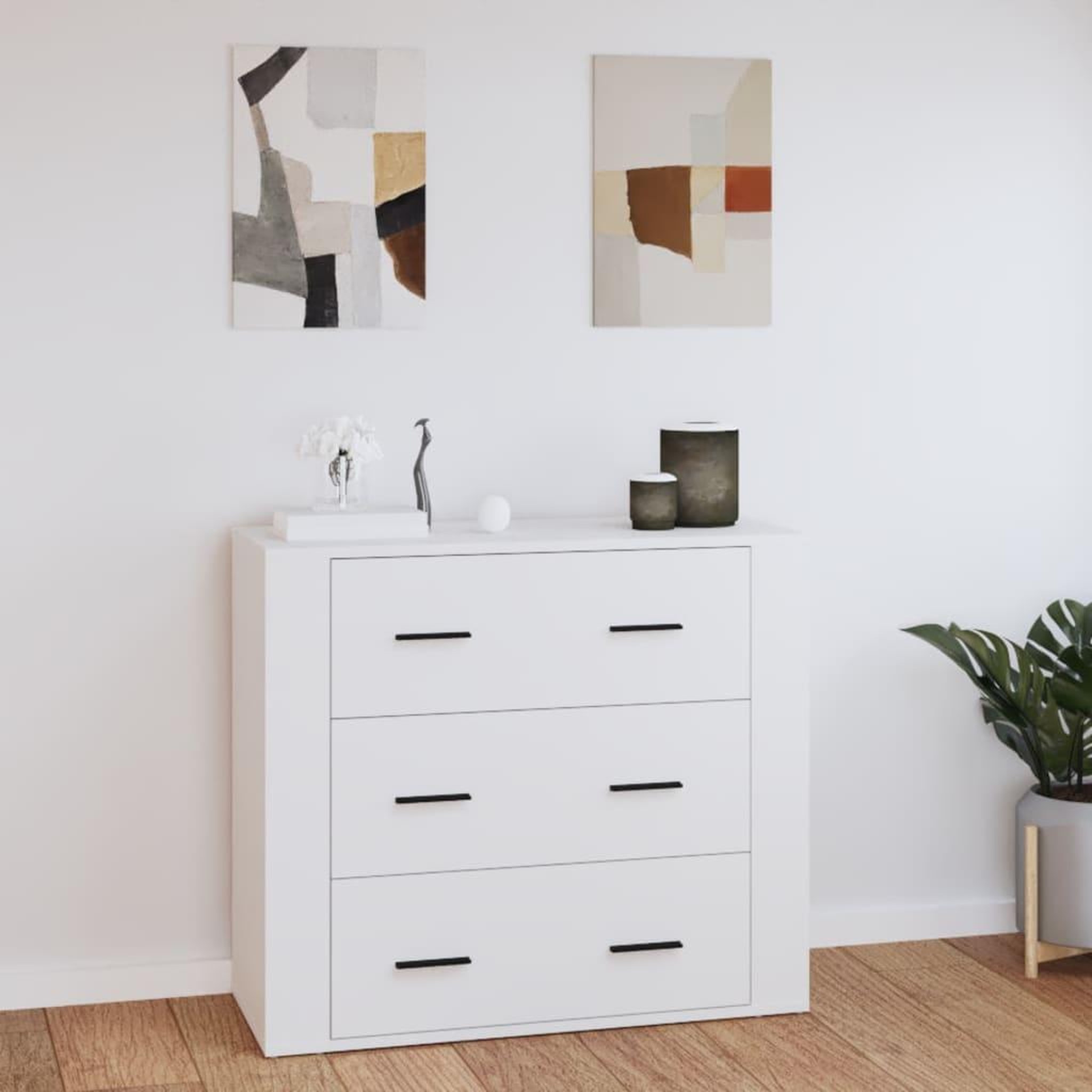 Voir la diapositive 1 : VIDAXL Buffet Blanc 80x33x70 cm Bois d'ingenierie