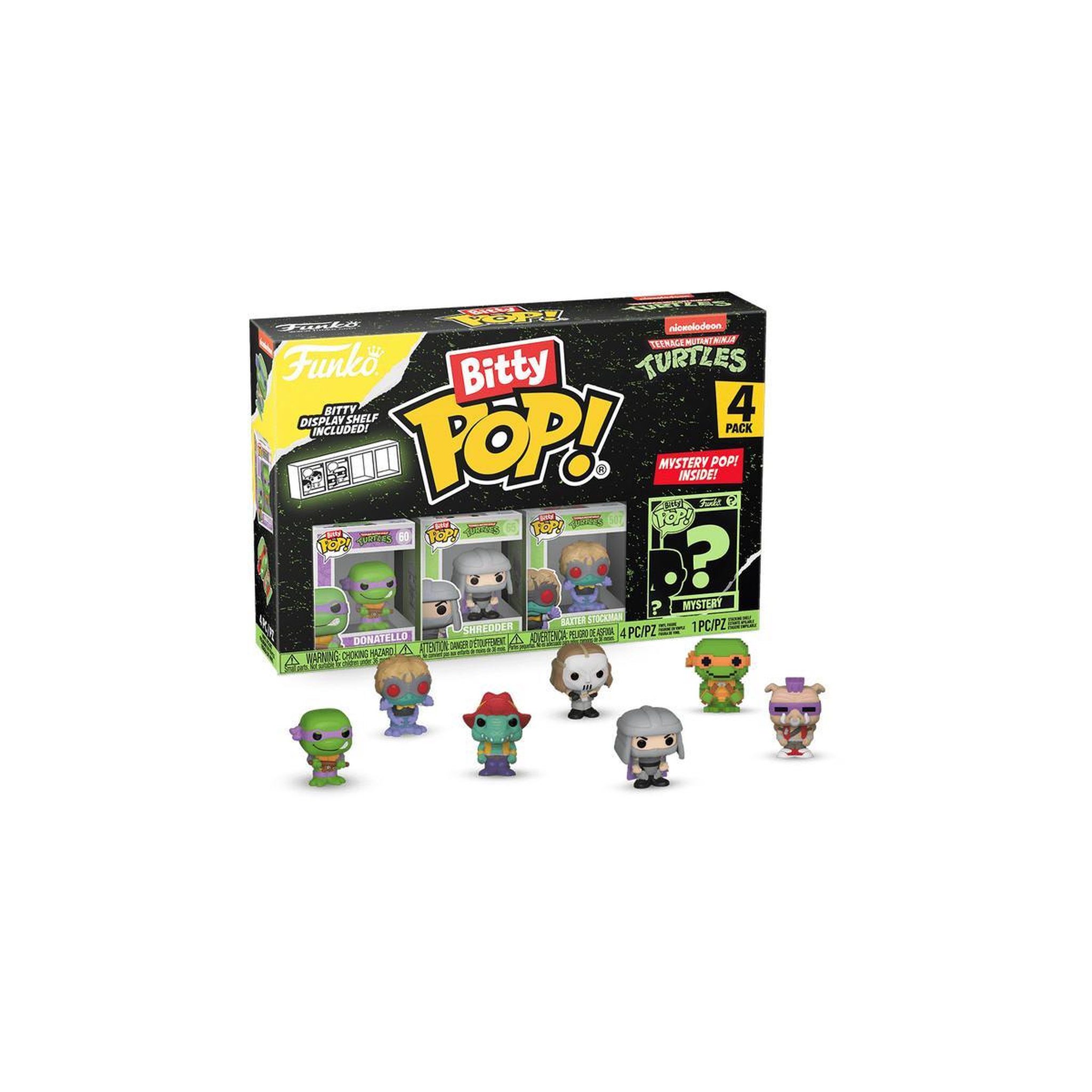 Voir la diapositive 2 : Funko Pack 4 figurines Funko Bitty Pop Teenage Mutant Ninja Turtle Donatello