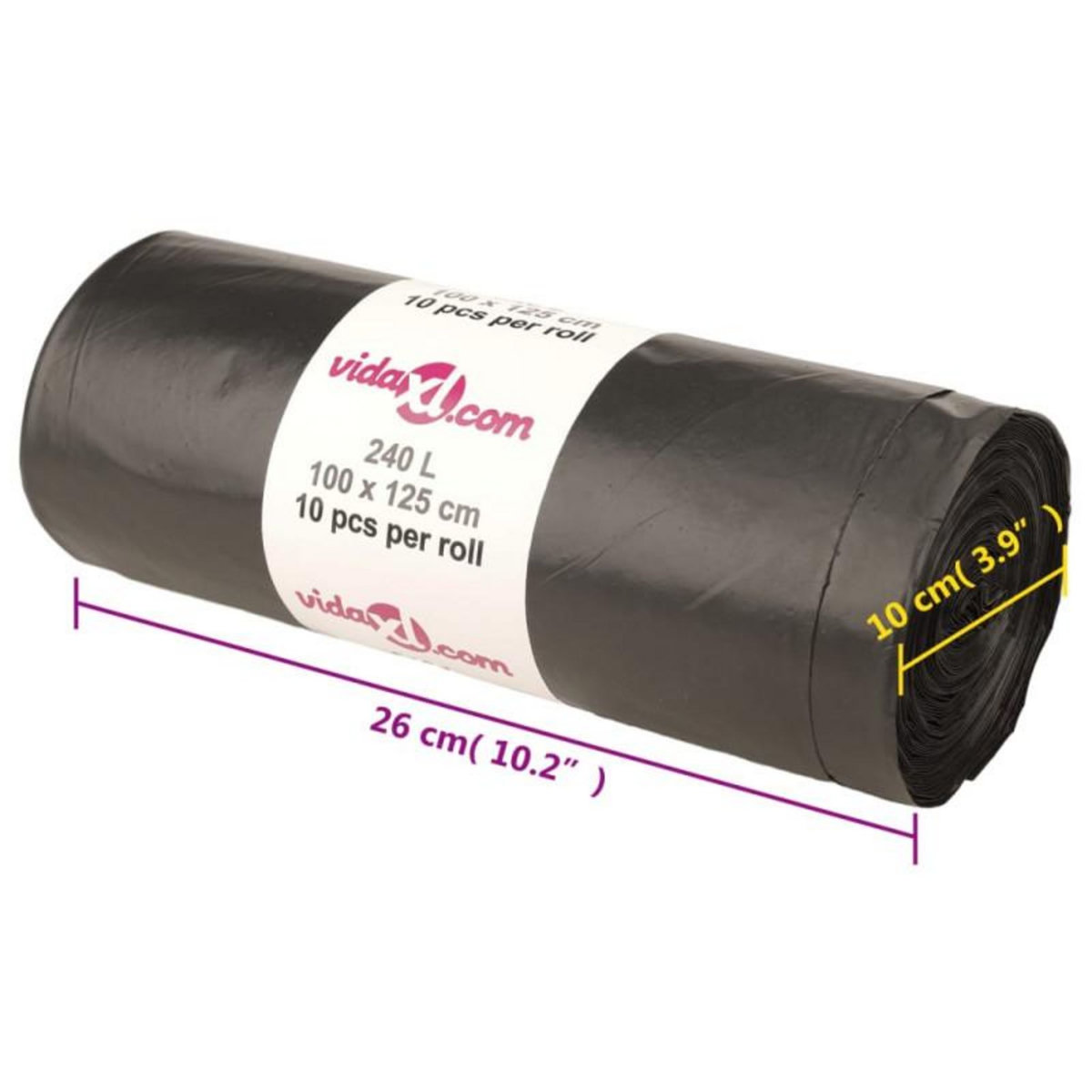 VIDAXL Sacs poubelles 150 pcs noir 240 L