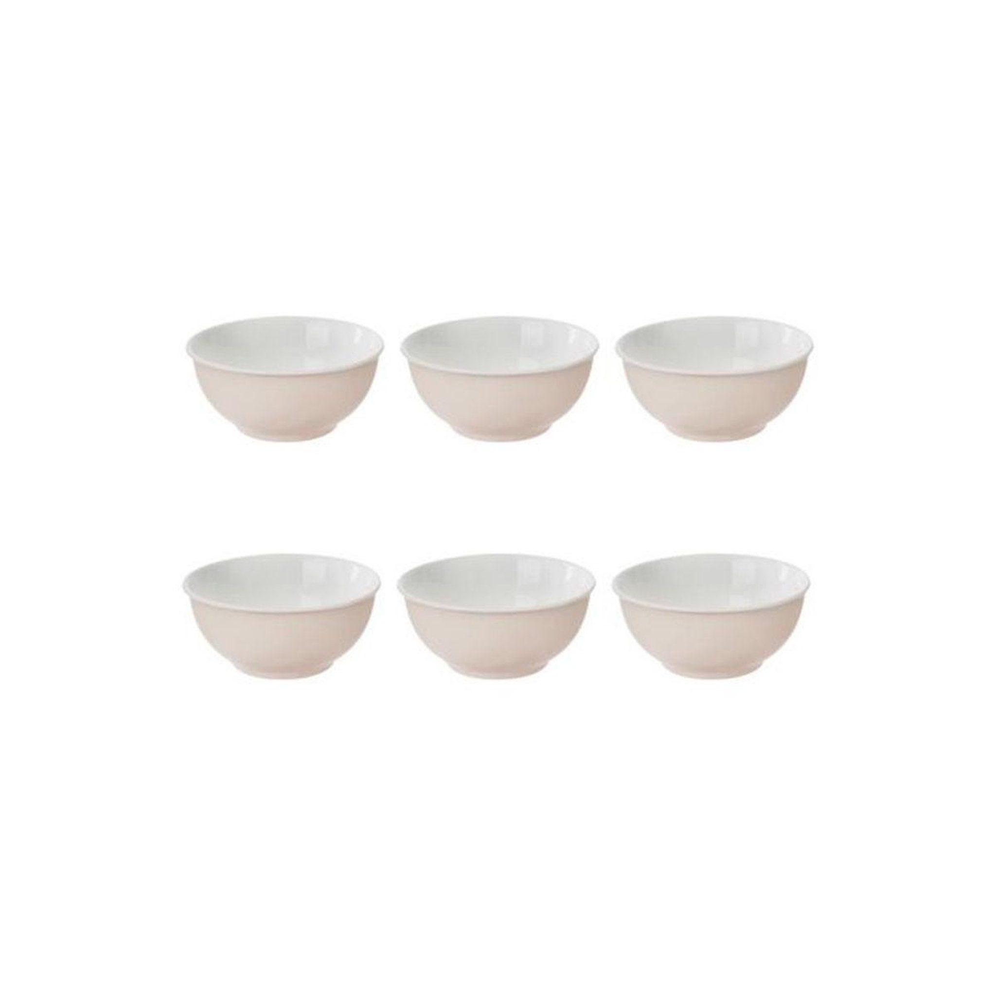 SECRET DE GOURMET Lot de 6 bols en porcelaine  nature  52cl rose