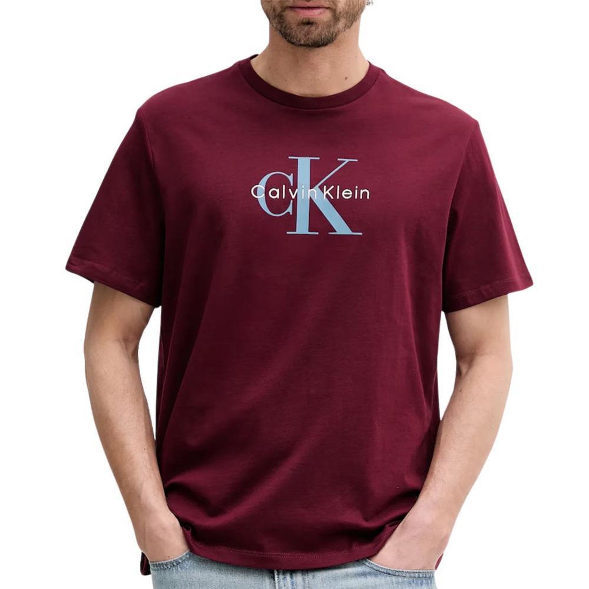 CALVIN KLEIN JEANS T-Shirt Bordeaux Homme Calvin Klein Jeans Hero. Coloris disponibles : Rouge