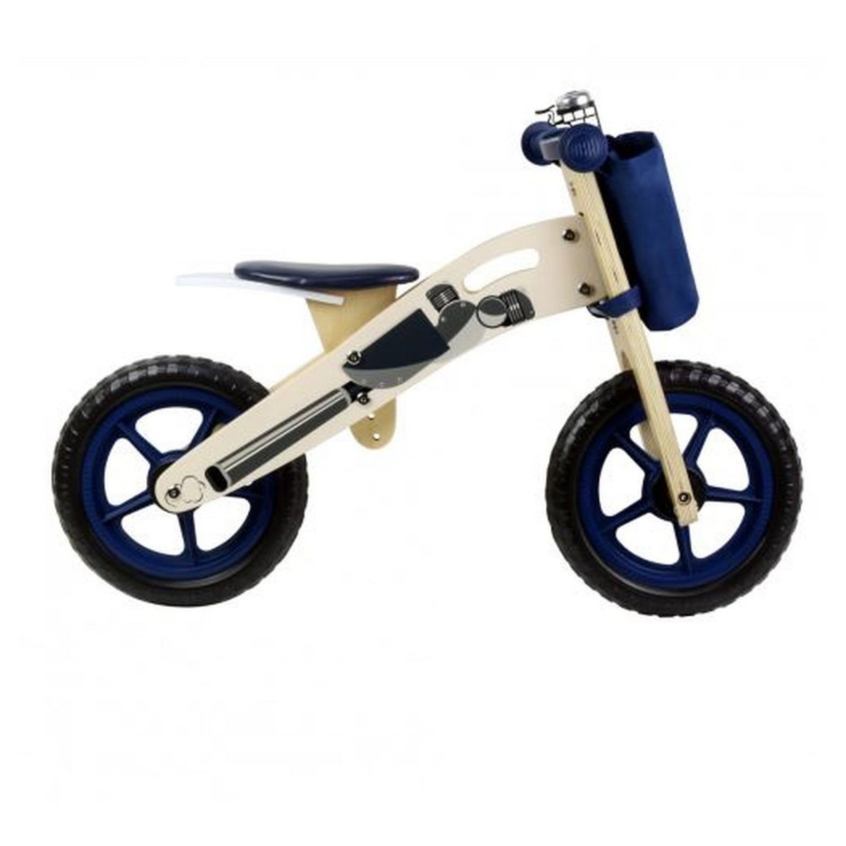 KINDERLINE - Vélo d'équilibre en bois Bleu marine