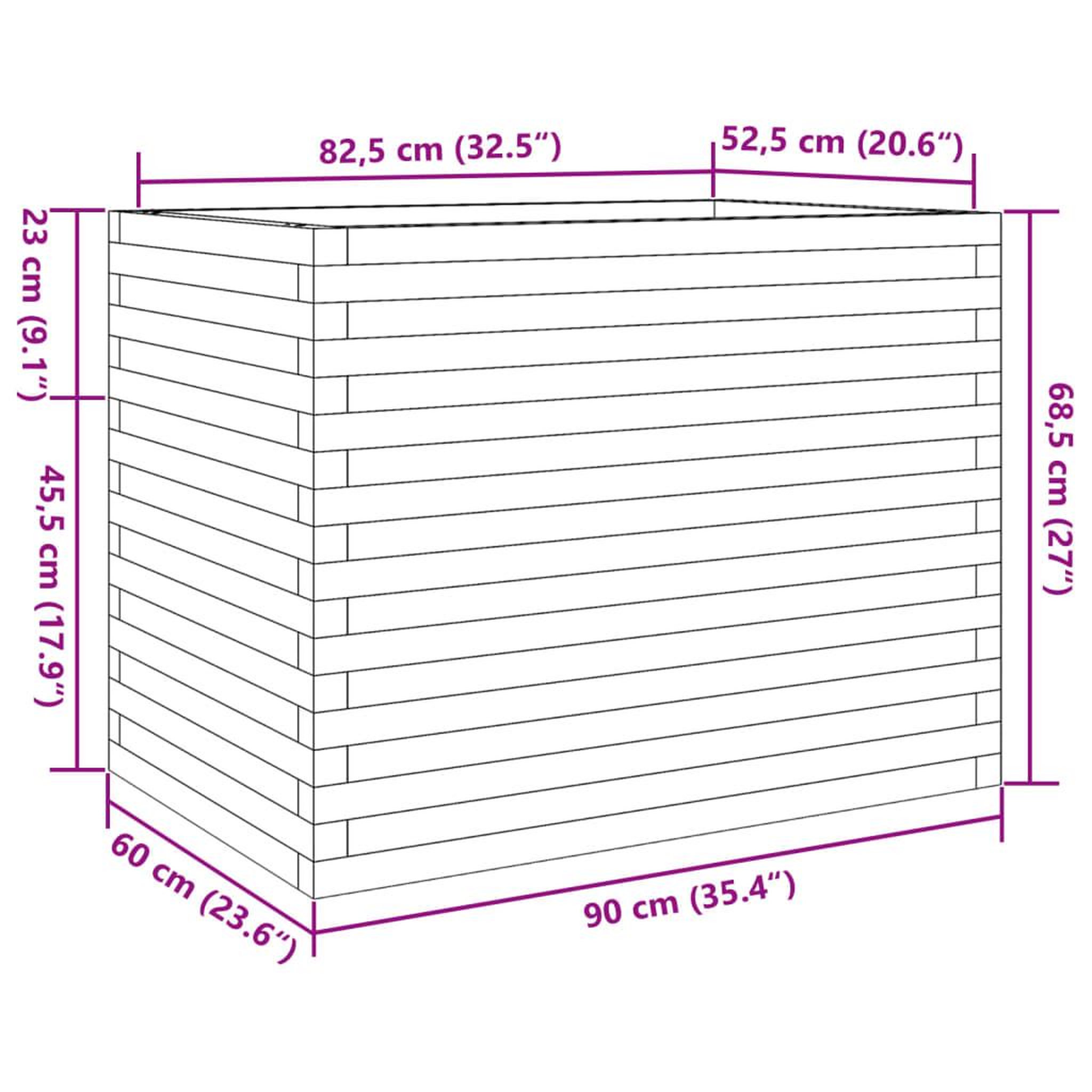 Voir la diapositive 6 : VIDAXL Jardiniere blanc 90x60x68,5 cm bois de pin massif