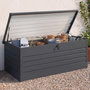 Voir la diapositive 2 : ID MARKET Coffre de rangement métal verrouillable gris anthracite pour jardin 600L 165x70x63 cm