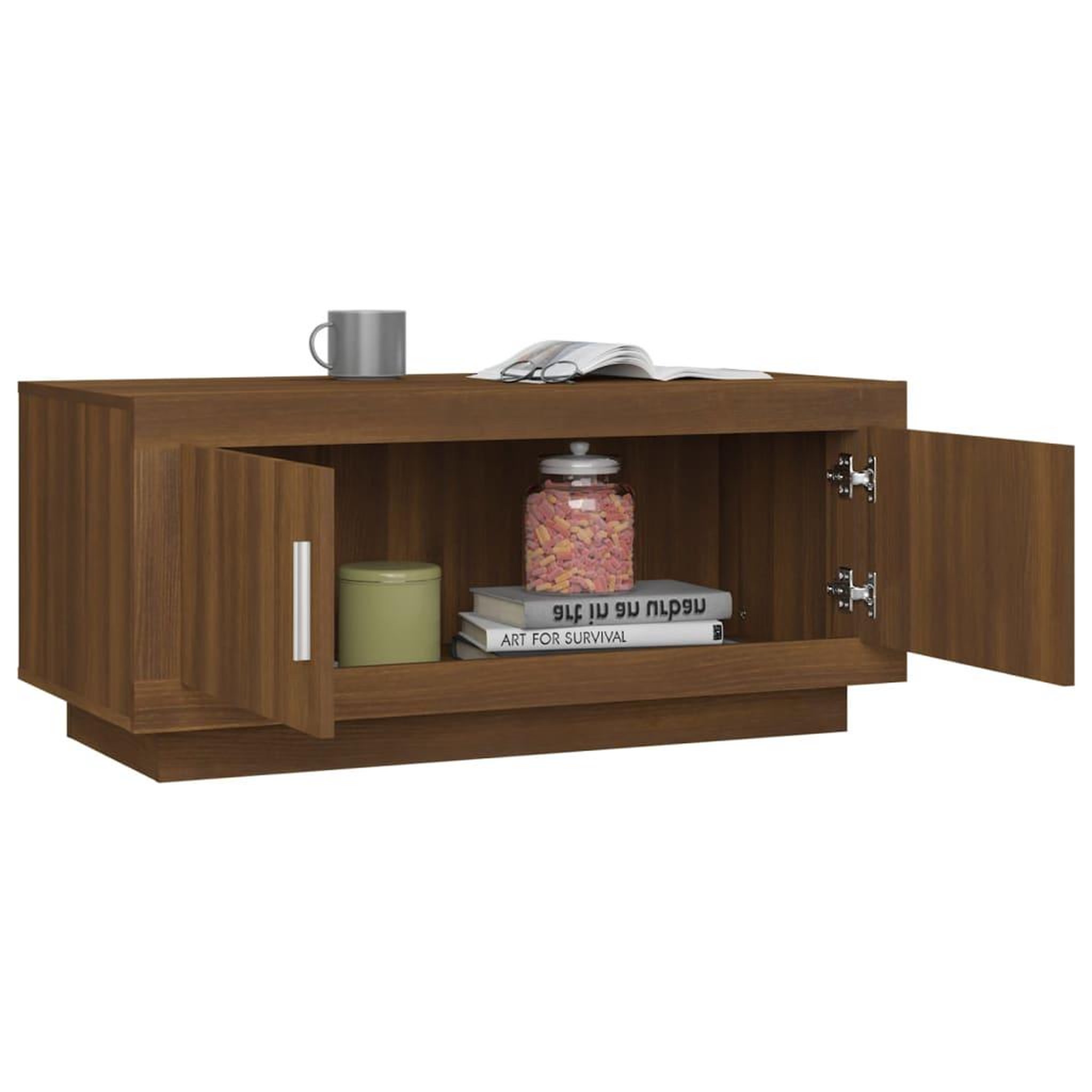 Voir la diapositive 4 : VIDAXL Table basse Chene marron 102x50x45 cm Bois d'ingenierie