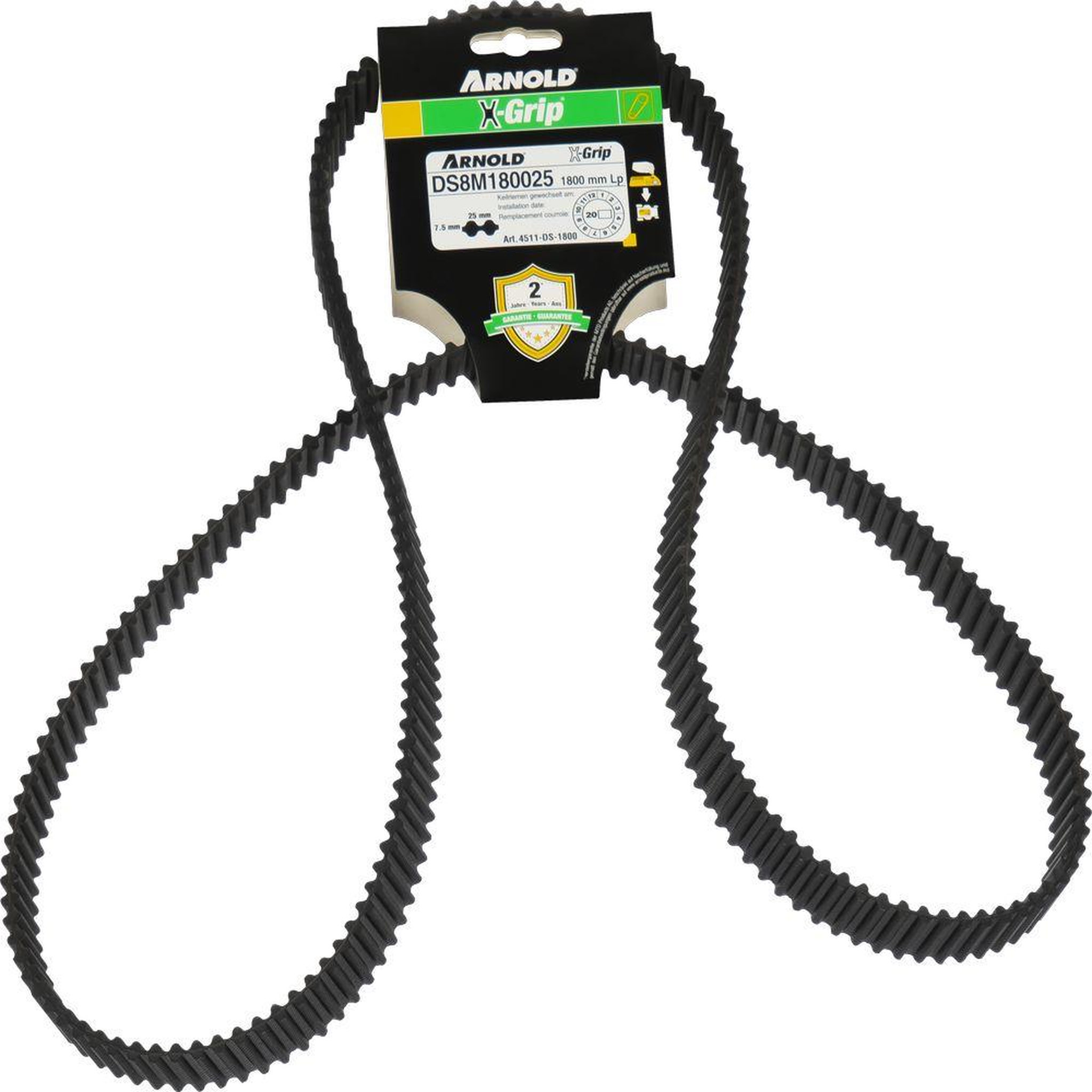 ARNOLD Courroie dentée trapézoïdale x-grip de type 25ds8m1800